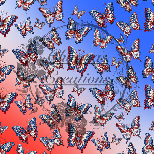 Red, White, & Blue Butterfly